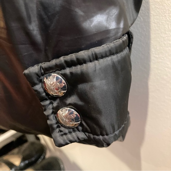 SAM EDELMAN Sz XL Hooded Shiny Reflective Back Zipper Pockets Puffer Coat Jacket - Picture 8 of 11
